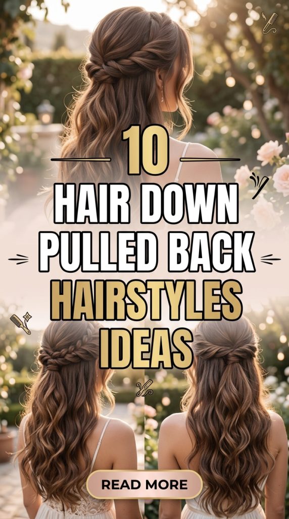 10 Hair Down Pulled Back Hairstyles Ideas