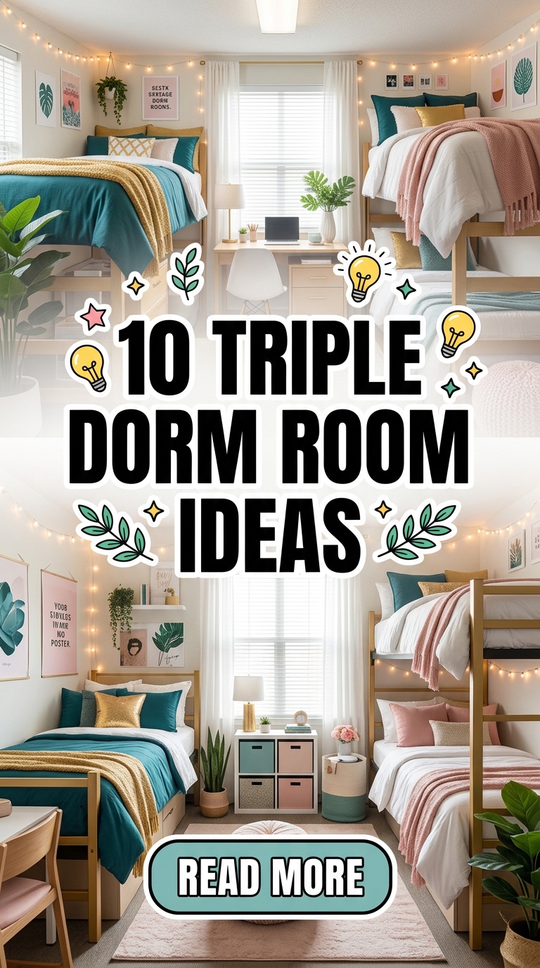 10 Triple Dorm Room Ideas