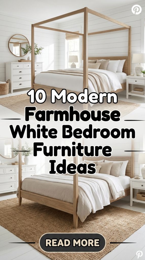 10 Modern Farmhouse White Bedroom Furniture Ideas