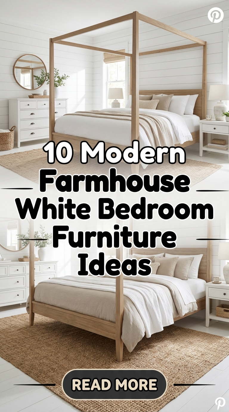 10 Modern Farmhouse White Bedroom Furniture Ideas