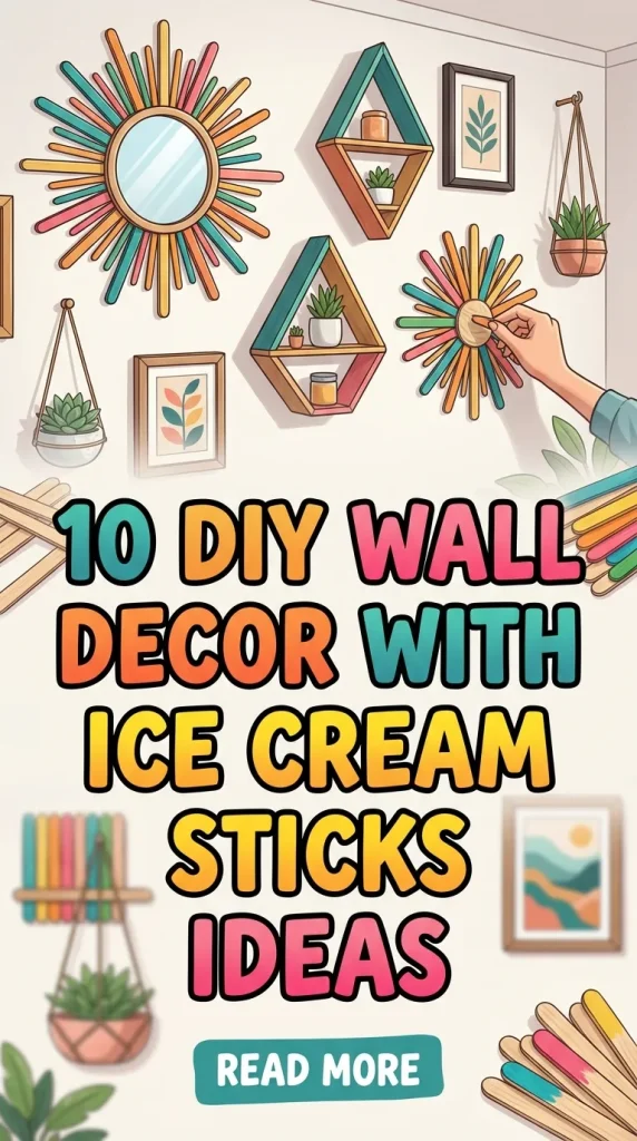 10 DIY Wall Decor with Ice Cream Sticks Ideas