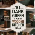 10 Dark Green Modern Wooden Kitchen Ideas